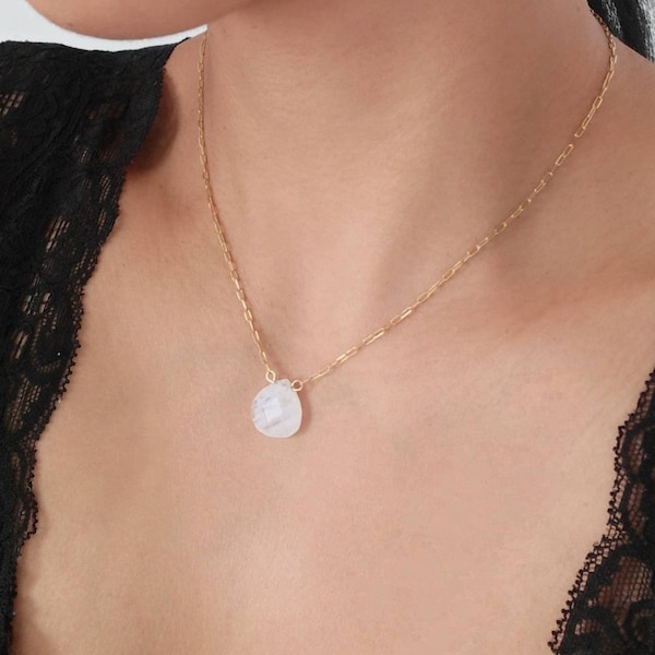 Collier Briolette Pierre de lune