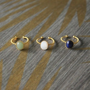 Adjustable twisted ring - Lapis lazuli or Aventurine