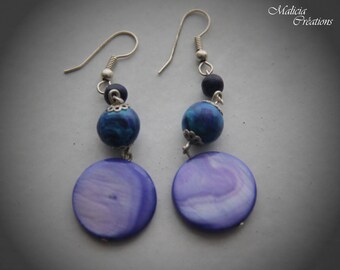 Dark blue polymer clay earrings