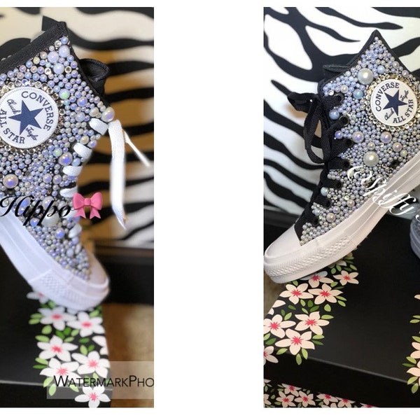 Rhinestone Converse, Pearl Converse, Custom Converse, Wedding,Bridal, heels, Toddler, womens, sneakers, wedding shoes