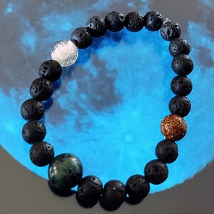 Cosmic Orbs - Earth, Sun, and Moon Bracelet