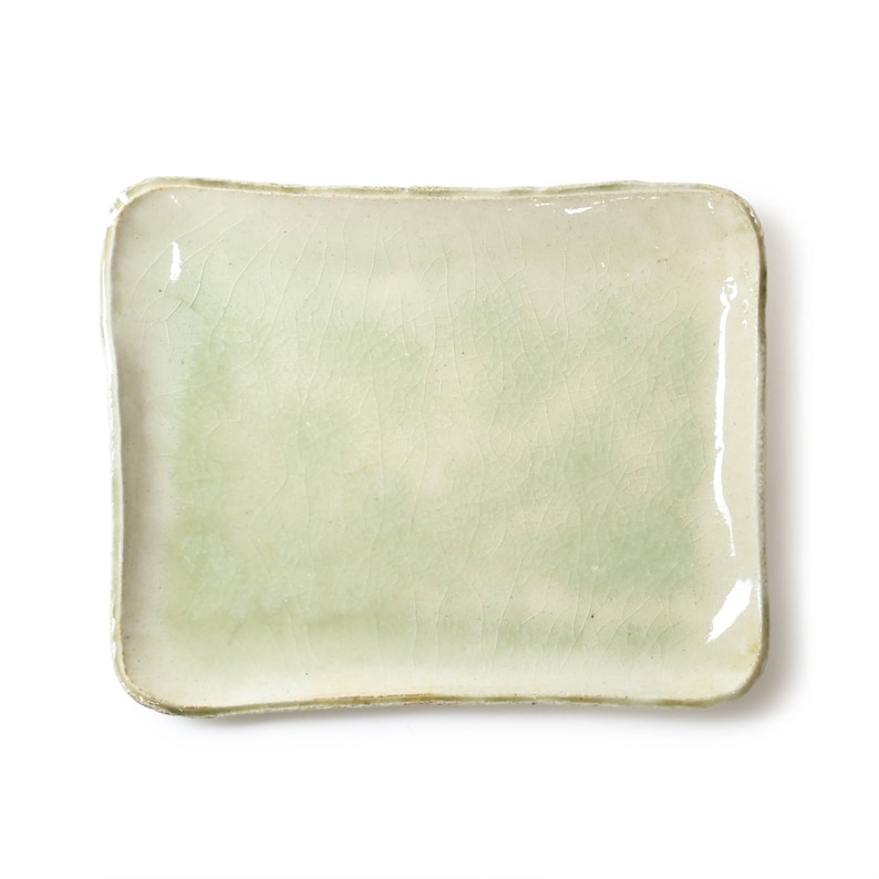 Large Handmade Rectangle Plate Dinnerware Japanese Pottery Ceramics Original Glaze wabi sabi eco friendly Kei Kawachi
