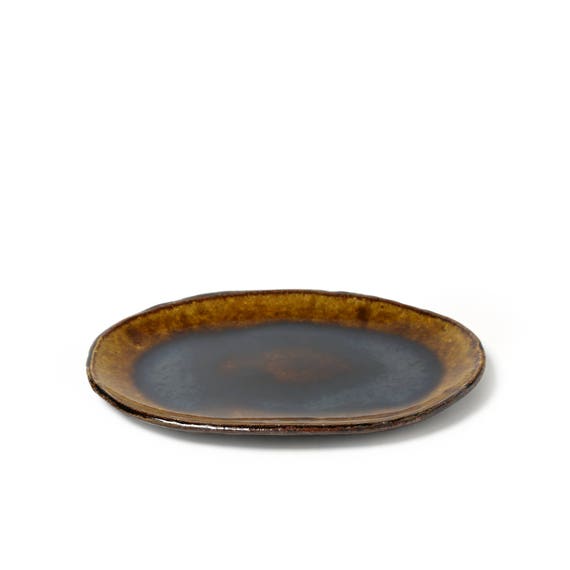 Large Handmade Rectangle Plate Dinnerware Japanese Pottery Ceramics Original Glaze wabi sabi eco friendly Kei Kawachi