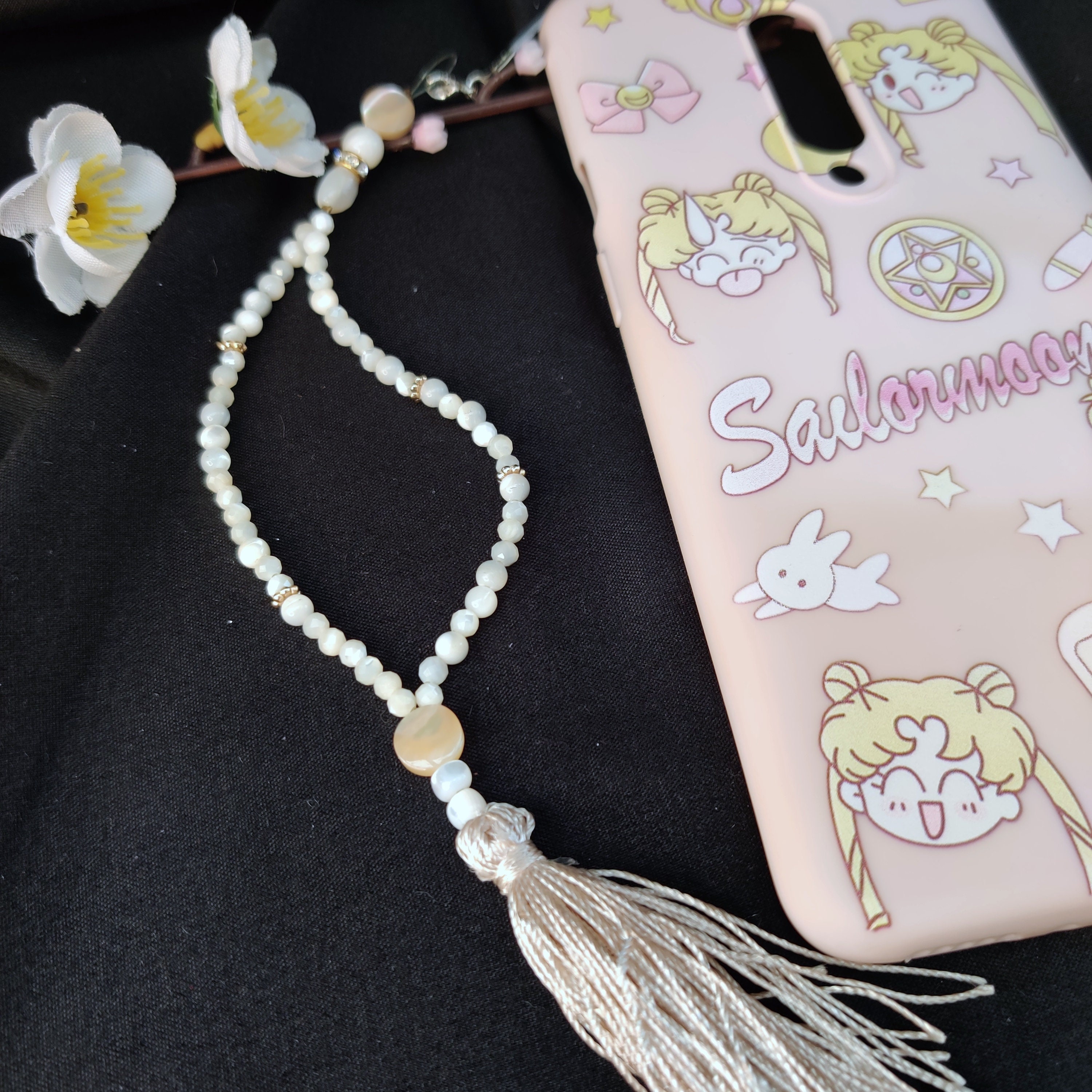 Beach Shell Phone Charm Elegant Phone Charm Beaded Phone Strap Etsy