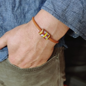 Ghanaian Krobo recycled glass beads bracelet african jewelry hand painted Ghana bracelet eco friendly jewelry vintage glass trade bead