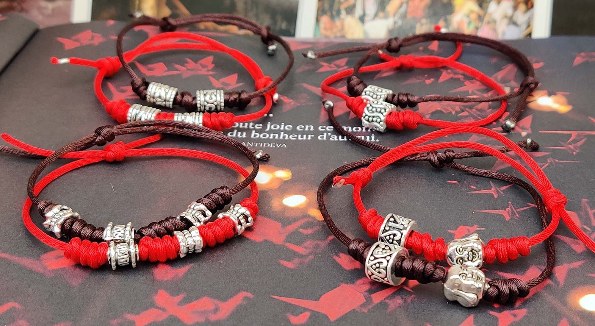 Braccialetti tibetani portafortuna filo rosso porta fortuna braccialetto  buddista cinese intrecciato regolabile braccialetto etnico braccialetto  uomo donna -  Italia