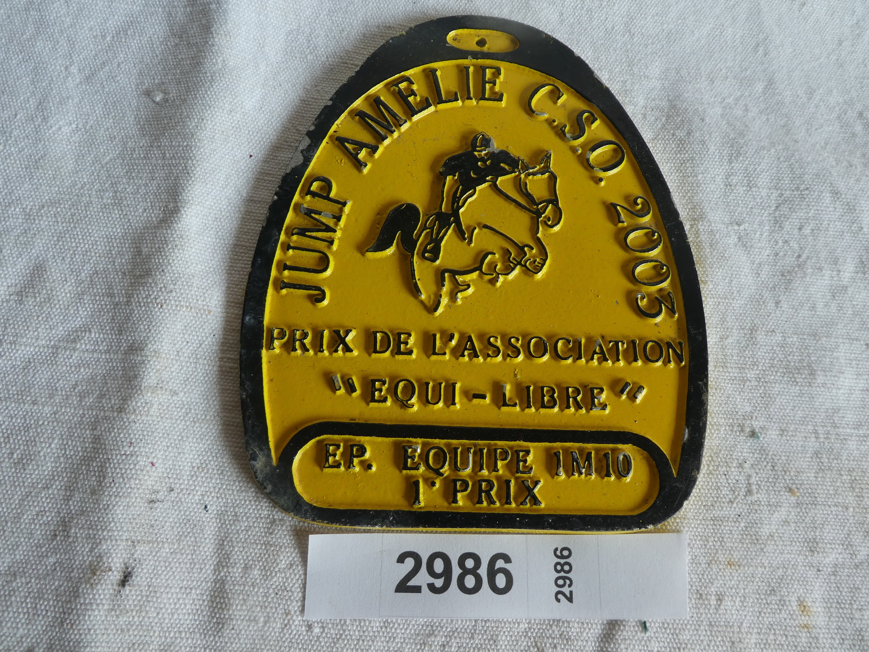 Plaque Récompense de Concours Hippique