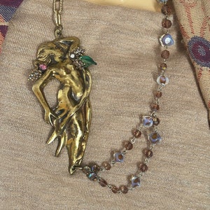 Offbeat vintage art nouveau necklace the mermaid image 1