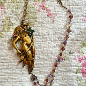 Offbeat vintage art nouveau necklace the mermaid image 6