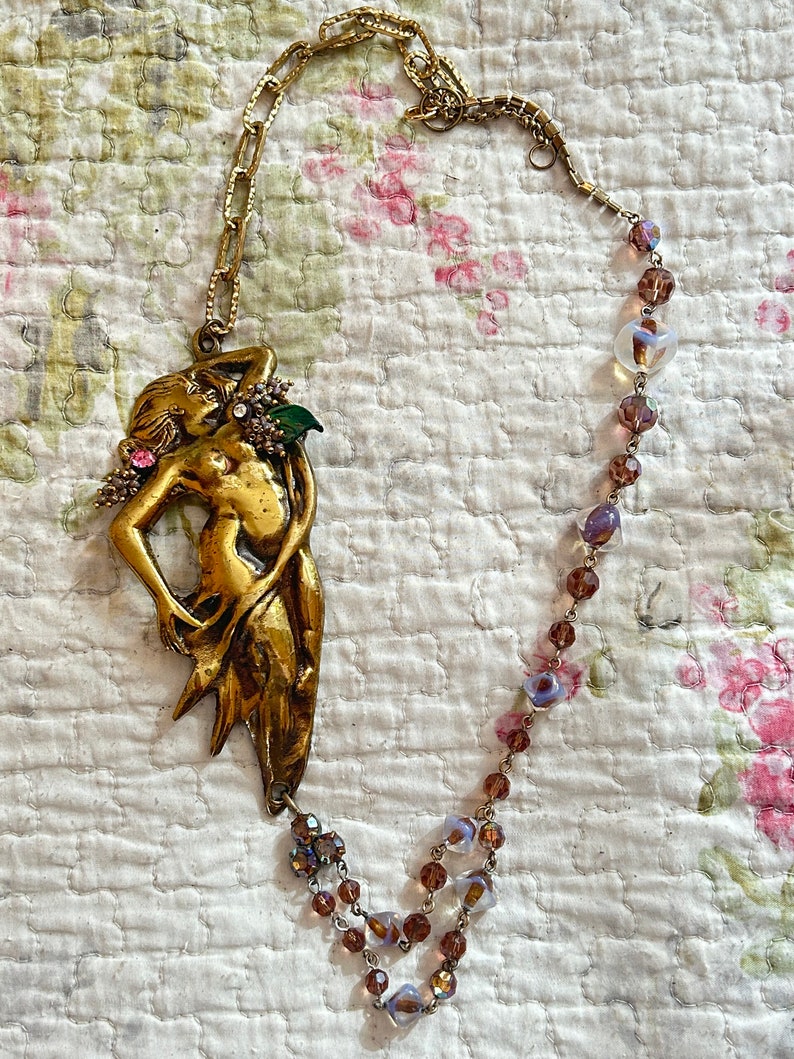 Offbeat vintage art nouveau necklace the mermaid image 6
