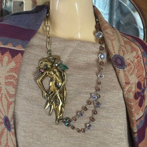 Collier vintage décalé art nouveau la sirène image 8