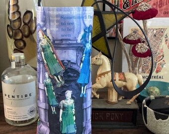 Insulated Wine Tote, Water Bottle Carrier – Retro Nostalgic Design, Eco-Friendly Gift, Recycled Fabric Wine Bag, Picnic & Travel IWT 15