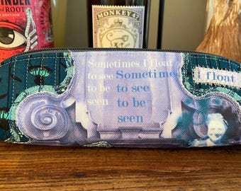 Quilted Zipper Pouch – Handmade Vintage-Inspired Cosmetic Bag Eco-Friendly Travel Organizer - Fabric from Recycled Plastic Bottles | EPL 3