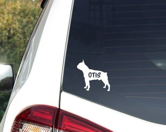 Custom Dog Silhouette With Pet Name, Fun Dog Breed Decal For Your Car, Laptop, Water Bottle, Phone, etc. Pick Your Breed Add Pet Name!