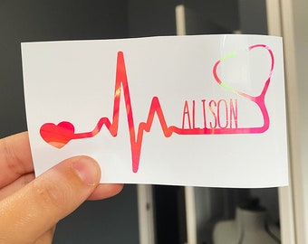 Nursing Decal With Name Or Without Name | Decals For Nurses | Decals For Laptops, Cars, Phones, Water Bottles, etc.