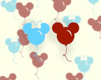 Mickey & Minnie Balloon Decal, One Character (not both) Disney Decals For Laptops, Phones, Water Bottles, Etc. CHARACTERS SOLD SEPARATELY.