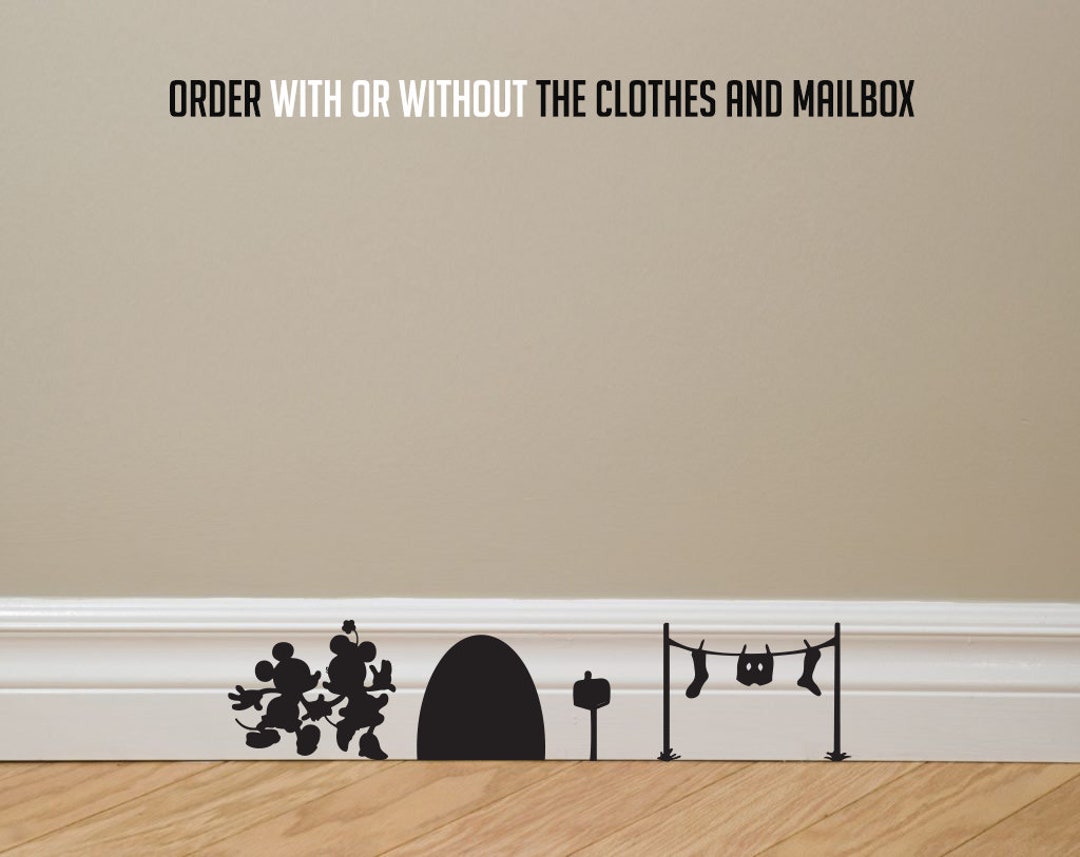 Mickey and Minnie Wall Decal for Your Baseboard, Disney Decal, Fun Kids