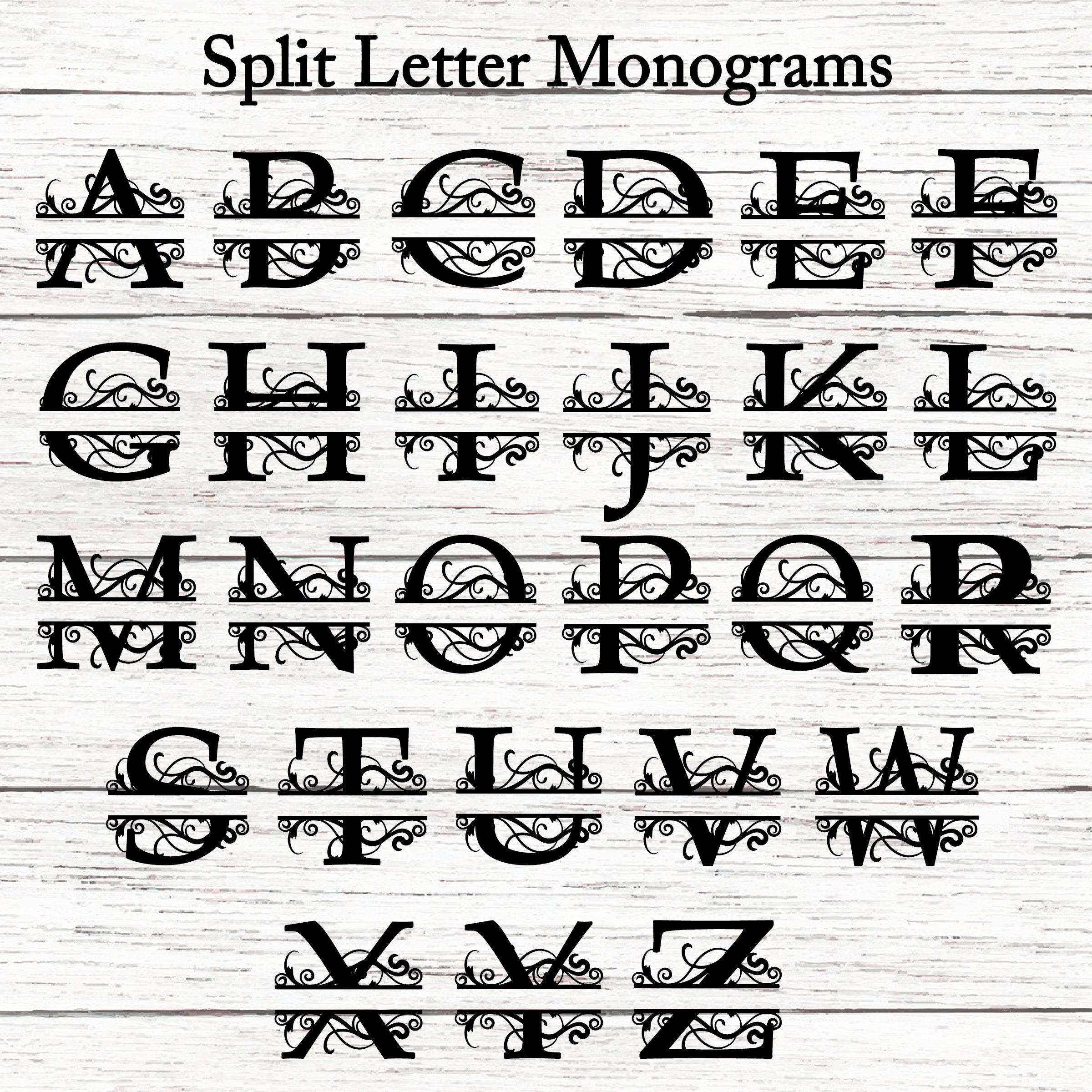 Custom Small Split Letter Decorative Monogram Decals White or - Etsy