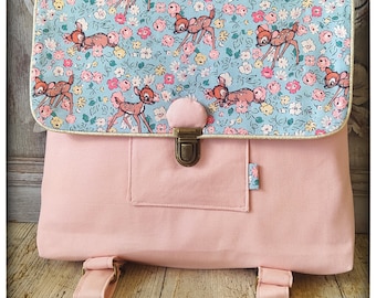 Borsa asilo in tessuto con fiorellini Bambi