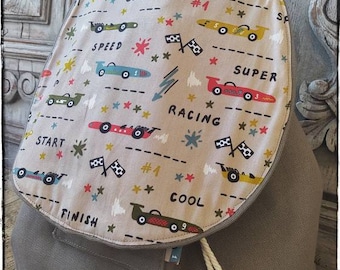 Backpack child fabric small cars