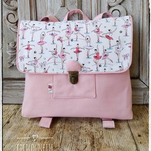 Cartable maternelle fille tissu danseuses, tutu