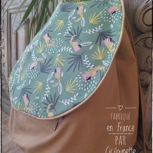 Sac à dos enfant safari beige tissu perroquet