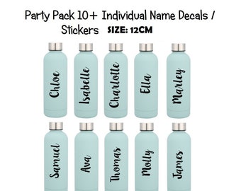 10+ NAME LABELS STICKERS Size: 12CM for Vinyl Drink Bottle Custom Name Decal for Kids Water School Lunch Box Waterproof Birthday Party Favor