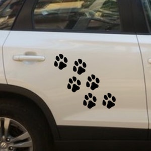 Set of 6 Large Paw Prints Stickers dog paws Car Decal Vinyl Sticker cat paws