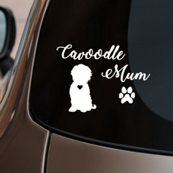 Cavoodle Mum Car Sticker, cavoodle mamma o papà auto adesivo decalcomania in vinile. Decalcomania Cane Mamma Cavapoo Cane Mamma Impermeabile Alta Qualità