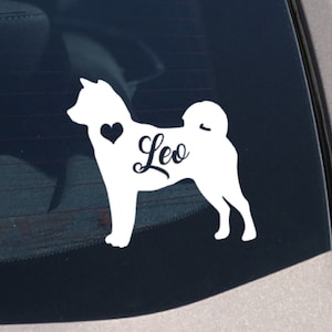 Personalized Shiba Inu Decal / Sticker, 12x13 / 5x5&quot; Customize with your Shiba&#39;s name,  Silhouette Vinyl Dog Car Decal Window Laptop Ipad