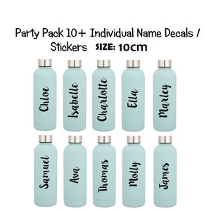 10+ NAME LABELS STICKERS Size: 10CM for Vinyl Drink Bottle Custom Name Decal for Kids Water School Lunch Box Waterproof Birthday Party Favor
