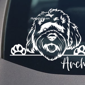 Peeking Cavoodle Sticker Dog Car Decal Sticker, Dog High Quality Vinyl  Laptop Window, great gift dog lover