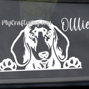 Dachshund Sticker Dog Car Decal, Peeking Dachshund Dog Sticker, Vinyl Window Cute,  gifts, Wiener lover, Sausage Dog, Dachshunds Mom Mum