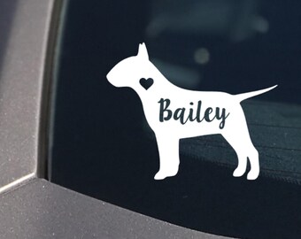 English Bull Terrier Spuds Vinyl Decal Sticker – For Car Window Or Tablet – Oracal White