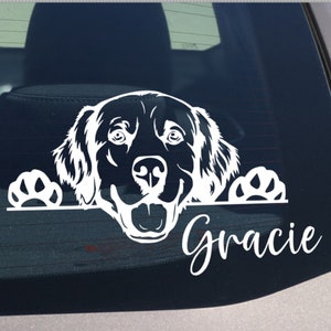 Golden Retriever Peeking Dog Car Decal Sticker, Golden Retriever Dog Sticker, Vinyl Window Cute, Golden Retriever lovers