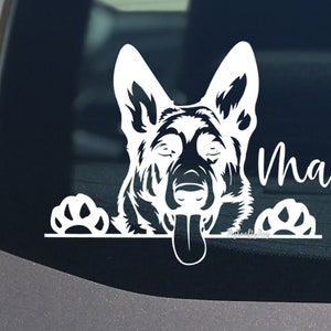 Peeking German Shepherd  Car Decal / Sticker