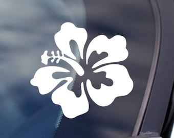Hibiscus flower car sticker vinyl decal popular surf girl board laptop window 9x8.5cm or 3.5 inches