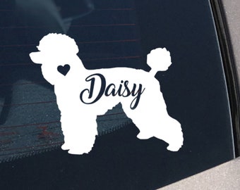 Personalized Poodle Silhouette Sticker / Vinyl decal 12x15 / 5x6" / Customize with name / Car Decal Window Laptop / Poodle Mom / Poodle gift