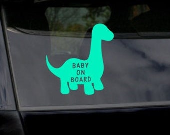 Babysaurus an Bord Auto Aufkleber Vinyl Aufkleber Dinosaurier Aufkleber, lustige Baby an Bord Auto Fenster Aufkleber, Brontosaurus Aufkleber neues Baby Geschenk