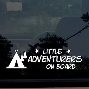 Little Adventurers On Board Car Decal Sticker. Window 4x4 Ute Caravan Trailer Kids Children Vinyl Baby on bopard Little Adventurer