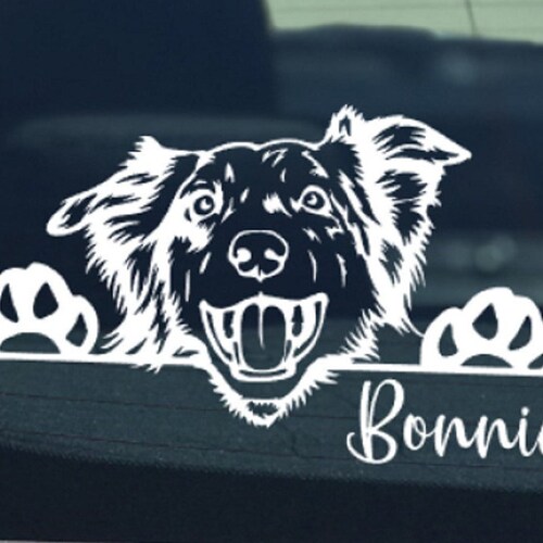 Australian Shepherd on Board Car Window Sticker Aussie Dog Etsy UK