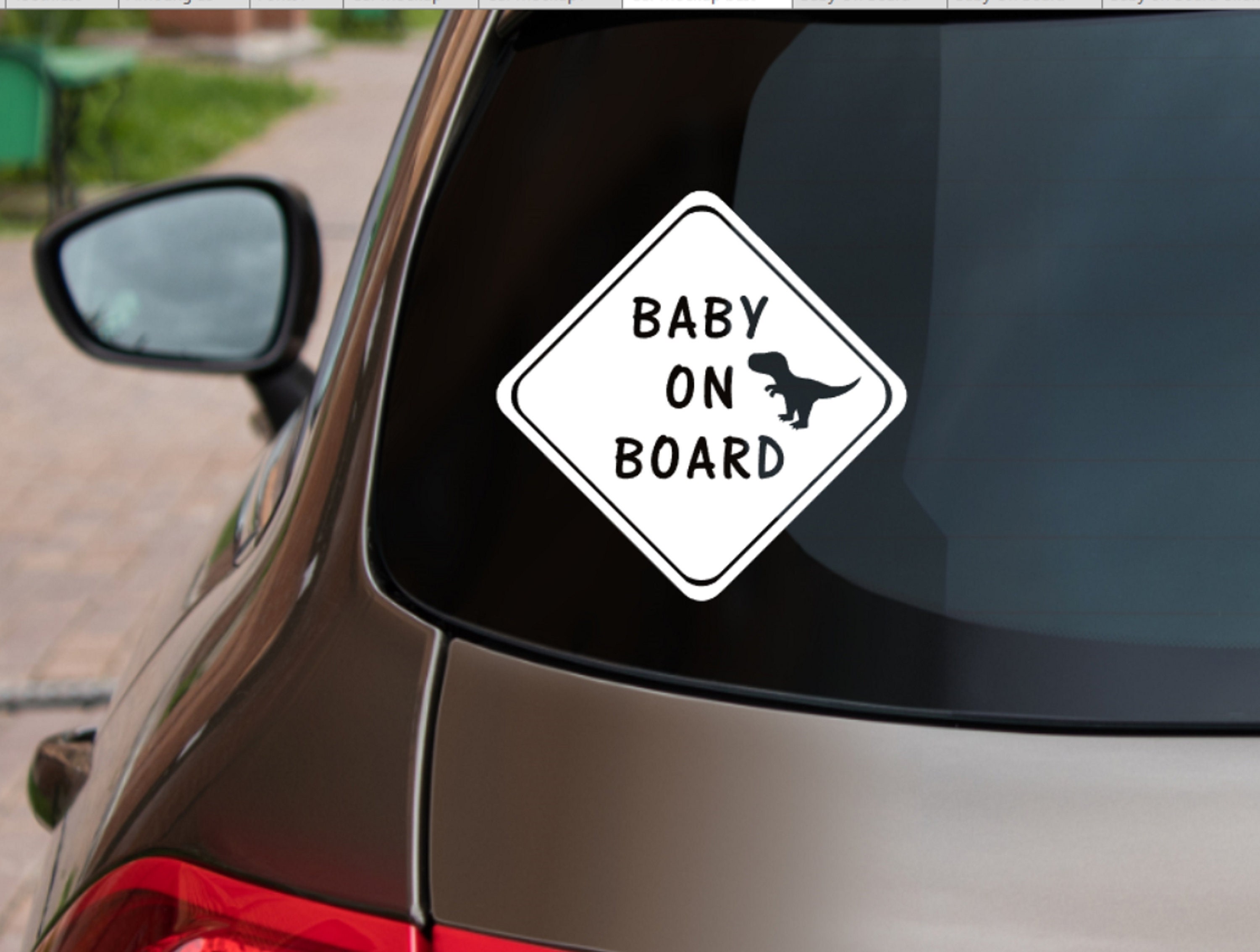 NEW   GEM JEWEL DADDY'S BOY  Prince Personalised Baby on Board Car Window Sign 