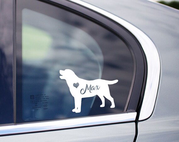 Personalized Labrador Sticker, Waterproof Vinyl Car Decal, Custom made Sticker with your Lab's Name Dog , Window, Car, Laptop, Lab Mum Gift