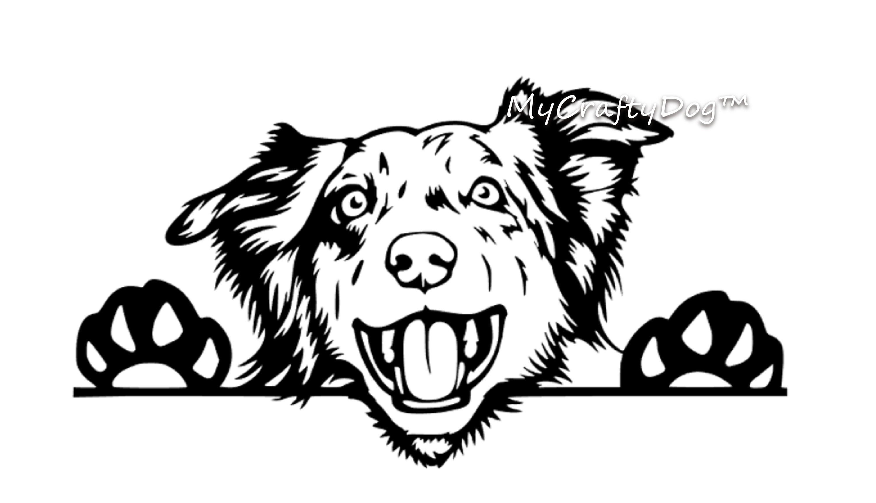 Peeking Australian Shepherd Car Decal / Sticker - Etsy Australia