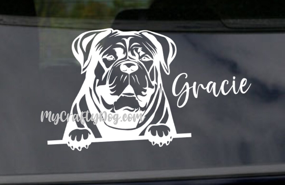 Brown Mastiff Wearing Glasses Sticker/Decal - 4 x 4