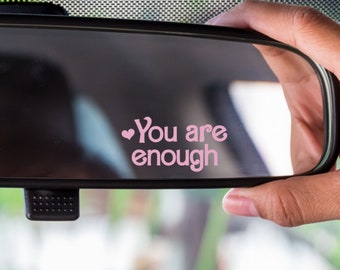 Pegatinas personalizadas para espejo retrovisor de coche, pegatinas para espejo retrovisor "Eres suficiente", pegatinas para espejo retrovisor, pegatinas para coche, motivacionales, eres suficiente, yo soy