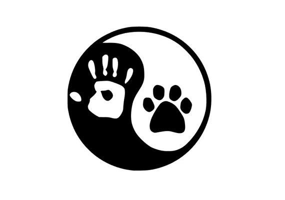 Yin Yang mano y pata calcomanía pegatina perro coche ventana - Etsy
