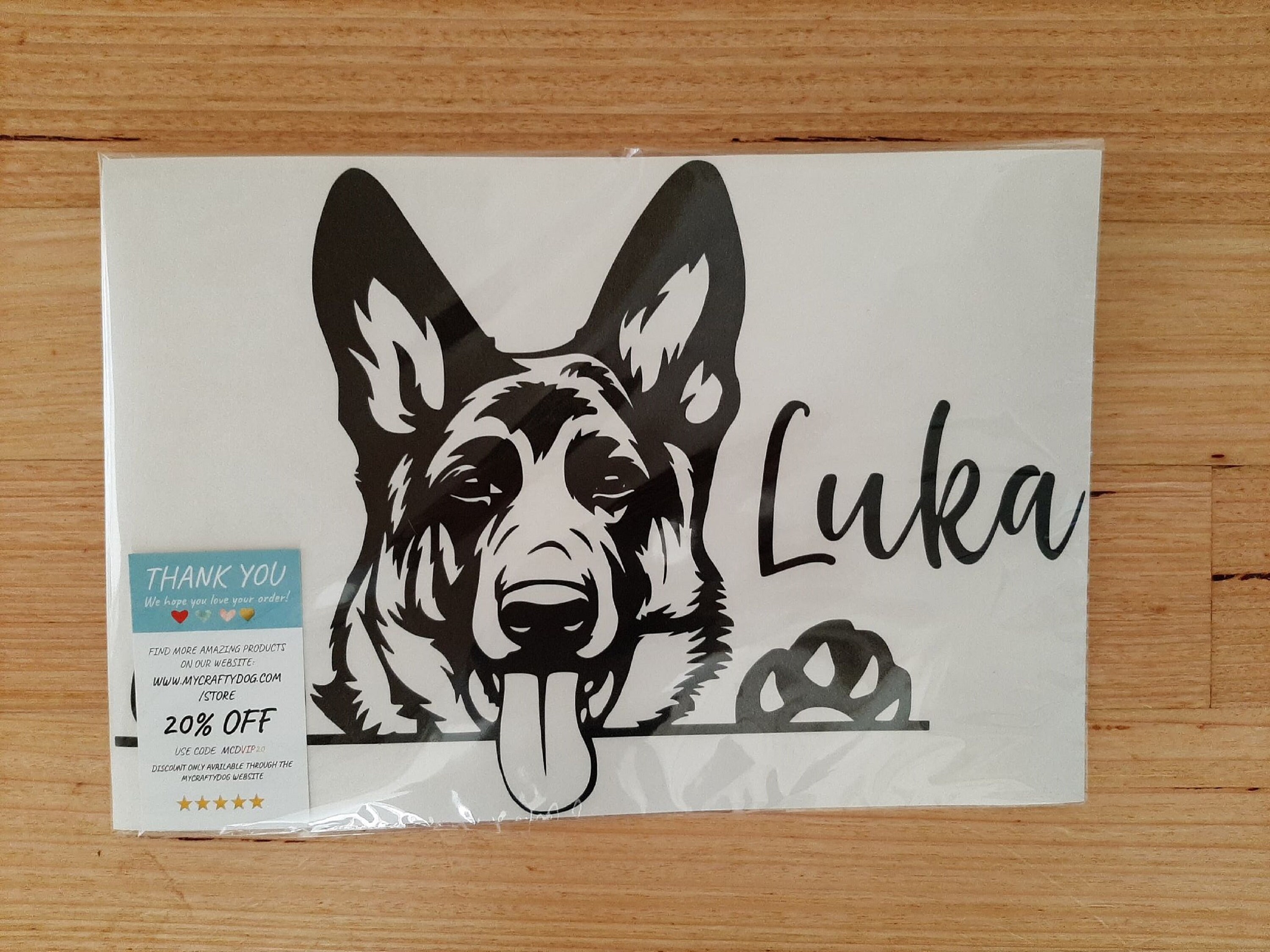 Adesivo Auto German Shepherd Dog | Sticker JDM In Pellicola Argento 106x149 Mm