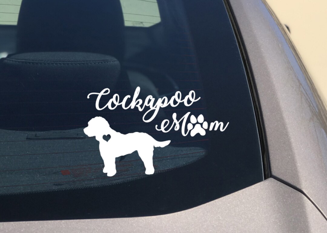 Cockapoo Mom Sticker, Vinyl Car Decal, Window, Cockerpoo Mum Silhouette ...