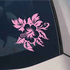 Hibiscus flower car sticker vinyl decal popular surf girl board laptop window 12cm / 5inches car decor decorations beach
